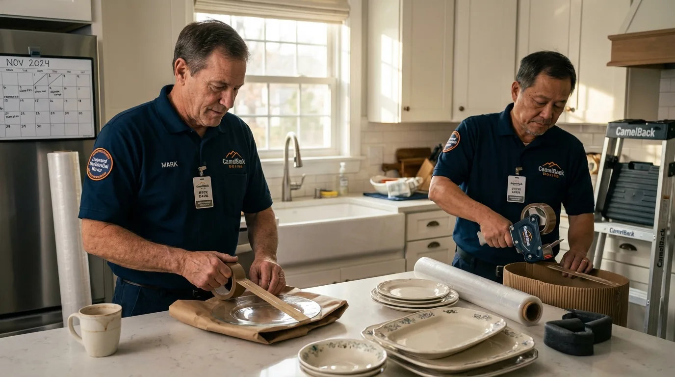 Professional crew packing kitchen dishware in Hogansville, GA
